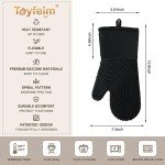 Heat Resistant Silicone Oven Mitts - 13.6 in Black