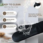 Heat Resistant Silicone Oven Mitts - 13.6 in Black