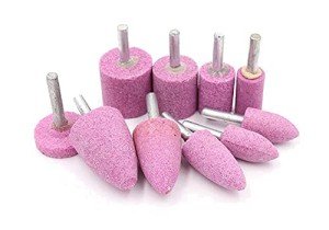 10 Pcs Rotary Grinding Stones with 1/4 Inch Shank