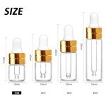 100 Pack 1ml Clear Glass Dropper Bottles Set