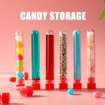 100 Pcs Clear Plastic Test Tubes with Caps