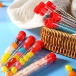 100 Pcs Clear Plastic Test Tubes with Caps