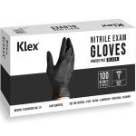 Klex Black Nitrile Exam Gloves - Small, 100 Count