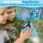 1000X Pocket Microscope for Kids with Slides Kit