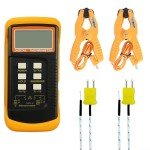 Dual Channel K Type Thermocouple Thermometer with Clamp