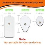 20-pack TENS Unit Electrode Pads Replacement Snap Pads