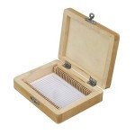 AmScope Wood Microscope Slide Storage Box for 25 Slides