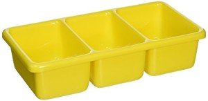 Shirley K's Yellow 3-Compartment Storage Tray