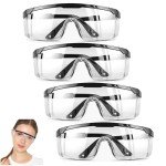 4-Pack Adjustable Safety Glasses - Anti-Fog & Scratch-Resistant