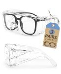 LANON Over-Eyeglass Safety Goggles - 3 Pack