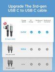 240W USB-C to USB-C Fast Charging Cable, 10ft