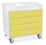 Extra Wide Compact Locking Lab Cart with Drawers