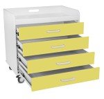 Extra Wide Compact Locking Lab Cart with Drawers