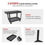 Heavy Duty Rolling Utility Cart with Swivel Wheels