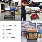 Heavy Duty Rolling Utility Cart with Swivel Wheels