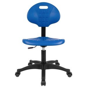 Deluxe Blue Polyurethane Lab Stool with Adjustable Height