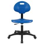 Deluxe Blue Polyurethane Lab Stool with Adjustable Height