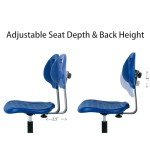 Deluxe Blue Polyurethane Lab Stool with Adjustable Height