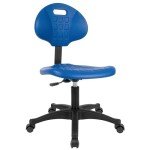 Deluxe Blue Polyurethane Lab Stool with Adjustable Height