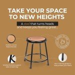 OEF Black Shop Stool - 18” (2 Pack)