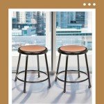 OEF Black Shop Stool - 18” (2 Pack)
