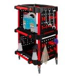 Auto Detailing Cart with 24 Hooks and Wheels