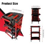 Auto Detailing Cart with 24 Hooks and Wheels