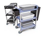 350-Pound 3-Tier Plastic Utility Bus Cart