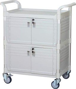 JaboEquip Large Lockable Medical Cart - 3 Shelves