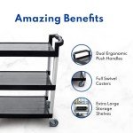 350-Pound 3-Tier Plastic Utility Bus Cart