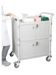 JaboEquip Large Lockable Medical Cart - 3 Shelves