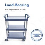 350-Pound 3-Tier Plastic Utility Bus Cart