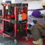 Auto Detailing Cart with 24 Hooks and Wheels