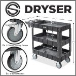 Heavy Duty 3 Tier Utility Service Cart with Wheels