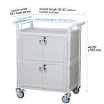 JaboEquip Large Lockable Medical Cart - 3 Shelves