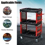 Auto Detailing Cart with 24 Hooks and Wheels