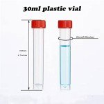 30ml Plastic Vials with Screw Caps - 30pcs