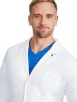 Men's Full Length White Lab Coat with Pockets