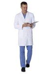 Men's Full Length White Lab Coat with Pockets