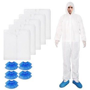 ETERNA 5 Pack Disposable Hazmat Suits with Hood