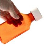 Amber Plastic Medicine Bottles with Child Caps - 8oz 10 Pack