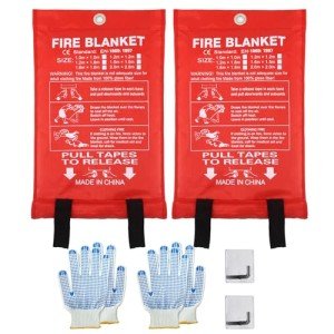 SHABEILI 40"x40" Fiberglass Fire Blanket 2-Pack