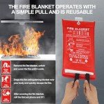 SHABEILI 40"x40" Fiberglass Fire Blanket 2-Pack