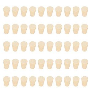 StonyLab White Tapered Rubber Stoppers - 50 Pack
