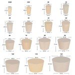 StonyLab White Tapered Rubber Stoppers - 50 Pack