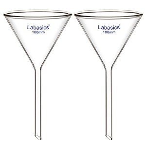 2-Pack Heavy Wall Borosilicate Glass Funnels 100mm