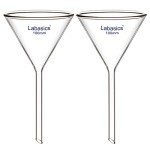 2-Pack Heavy Wall Borosilicate Glass Funnels 100mm