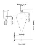 QWORK 1000ml Glass Separating Funnel with Stopcock
