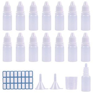 15 Pcs Mini 15ML Squeezable Dropper Bottles