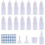 15 Pcs Mini 15ML Squeezable Dropper Bottles